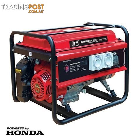 Petrol Generator 7.5kva Honda Powered GX390 Engine 6000 Watts Peak ITM...