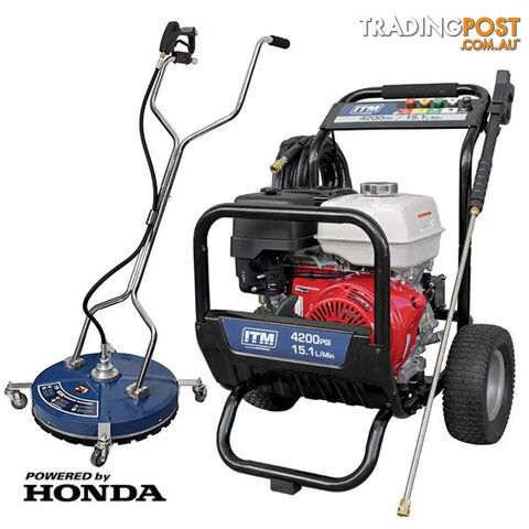 Petrol Pressure Washer Kit With 21 HD Surface Cleaner GX390 Honda Engine 4200PSI...