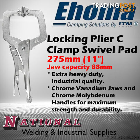 Locking Plier, C Clamp Swivel Pad 275mm EHOMA TM604-102 - photo 2 of 2