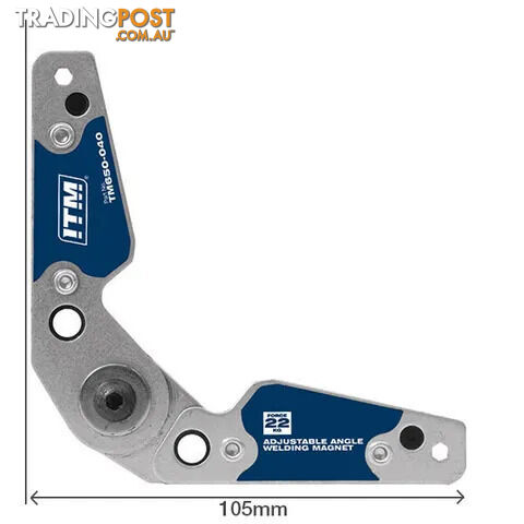 Inside & Outside Adjustable Angle Welding Magnet, 22KGS Force, 105MM, 20° TO...