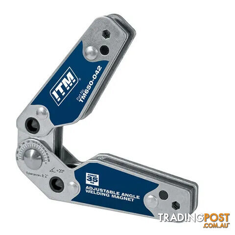 Inside & Outside Adjustable Angle Welding Magnet, 35KGS Force, 130MM, 20° TO...