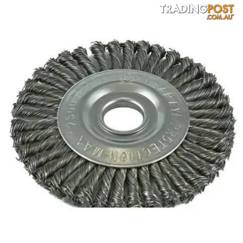 Twist Knot Pipeline Wheel Brush Steel 125mm, 22.2mm Bore ITM TM7004-125