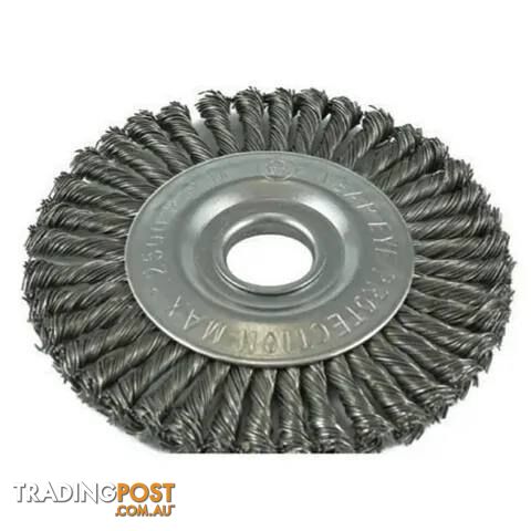 TWIST KNOT PIPELINE WHEEL BRUSH STEEL 150MM, 22.2MM BORE ITM TM7004-150