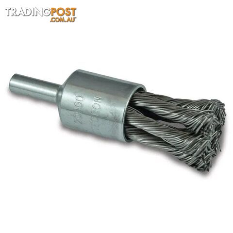 Twist Knot End Brush Steel 25mm 1/4" Round Shank ITM TM7005-025