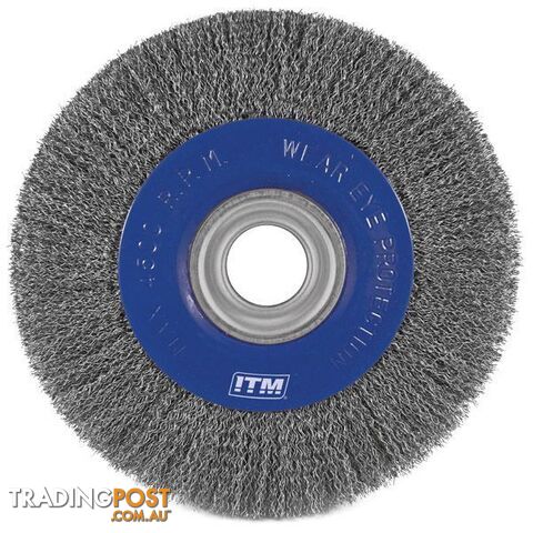 Crimp Wire Wheel Brush Steel 125mm X 18mm Multi Bore ITM TM7012-125