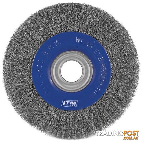 Crimp Wire Wheel Brush Steel 300mm X 40mm Multi Bore ITM TM7012-300