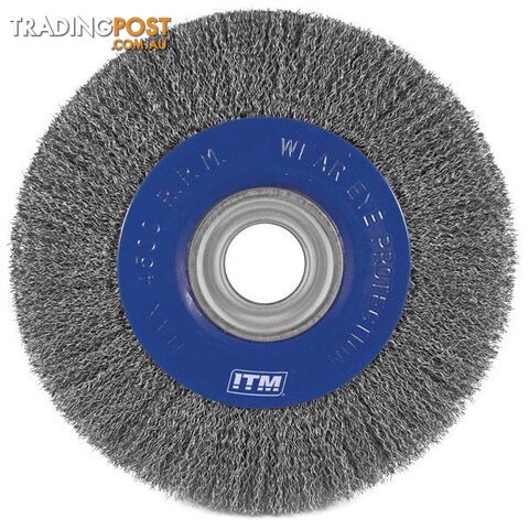 Crimp Wire Wheel Brush Stainless Steel 150mm x 19mm Multi Bore ITM TM7012-415