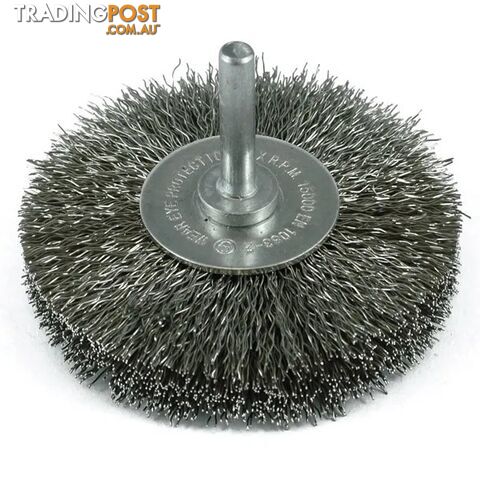 Crimp Wire Wheel Brush 25mm X 6mm 1/4" Round Spindle ITM TM7014-025