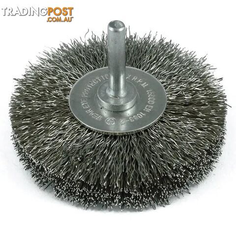 Crimp Wire Wheel Brush 40mm X 11mm 1/4" Round Spindle ITM TM7014-040