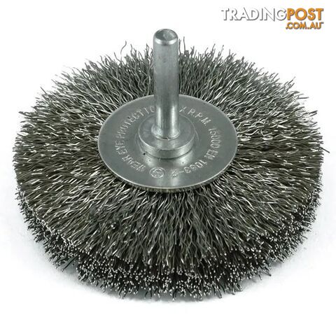 Crimp Wire Wheel Brush 75mm X 18mm 1/4" Round Spindle ITM TM7014-275