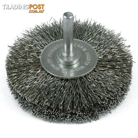 Crimp Wire Spindle Mounted Wheel Brush 50mm 1/4" Hex Shank ITM TM7022-050