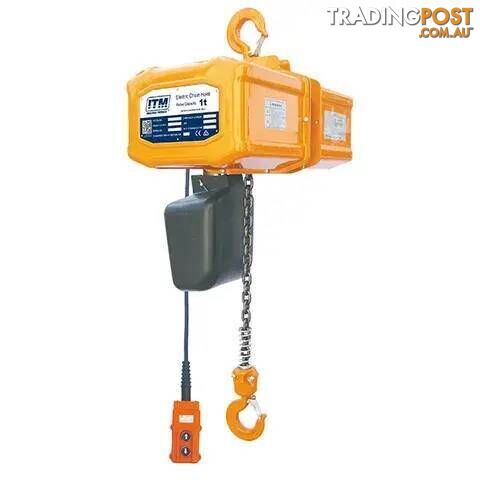 240V Compact Electric Chain Hoist 1 Tonne 6 Metre Lift ITM TM9001-01006
