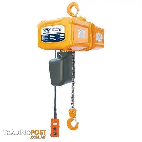 240V Electric Chain Hoist 2 Tonne 3 Metre ITM TM9001-02003