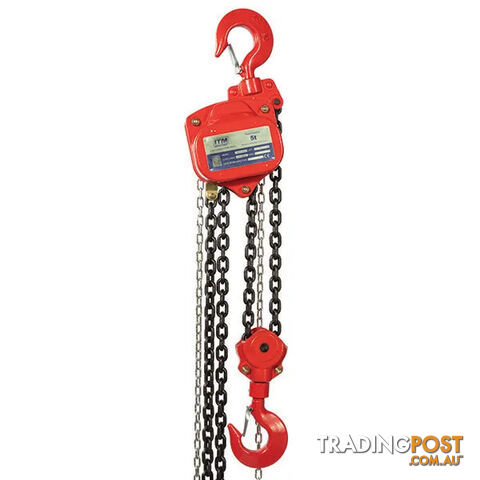 Chain Block Heavy Duty, Load Limited, 5 Tonne, 3 Metre Lift ITM TM9022-05003 - photo 2 of 3