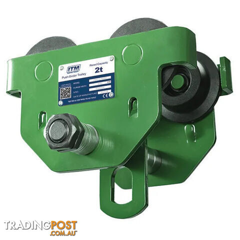 Push Girder Trolley, 2 Tonne, 88-203mm Beam Width ITM TM9100-02000