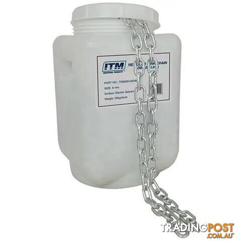 Galvanised, 50kg Drum, 5mm Body Regular Link Chain ITM TM9306-05005