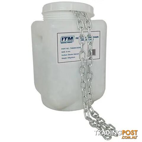 Galvanised, 50kg Drum, 6mm Body Regular Link Chain ITM TM9306-05006