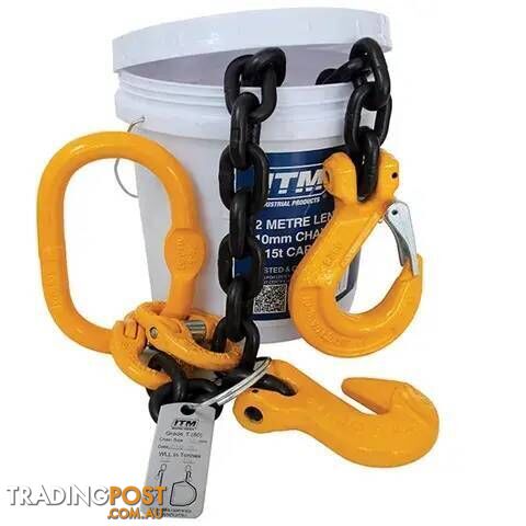 1 Leg Chain Sling, 8mm Chain, 6mm Length, With Clevis Sling Hook & Shortening Grab Hook ITM TM9801-08060 - photo 2 of 2