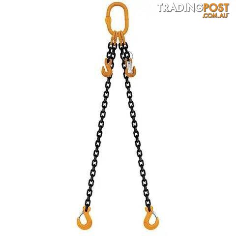2 Leg Chain Sling, 8mm Chain, 3m Length, With Clevis Sling Hooks & Shortening...