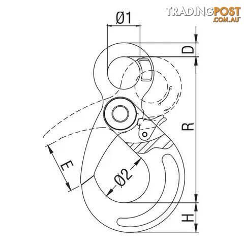 Eye Self Locking Hook 20mm Chain ITM TM9804-02020 - photo 2 of 2