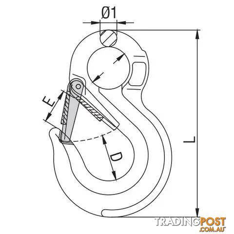 Eye Sling Hook With Safety Latch 20mm Chain ITM TM9804-02220 - photo 2 of 2