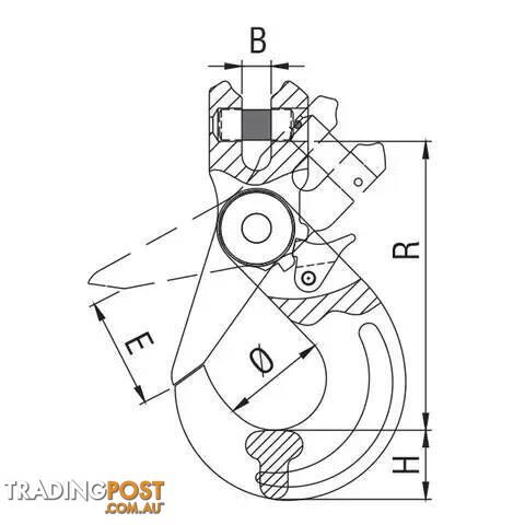 Clevis Self Locking Hook 20mm Chain ITM TM9804-02820 - photo 2 of 2
