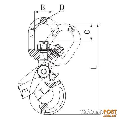 Eye Swivel Self Locking Hook 20mm Chain ITM TM9804-03020