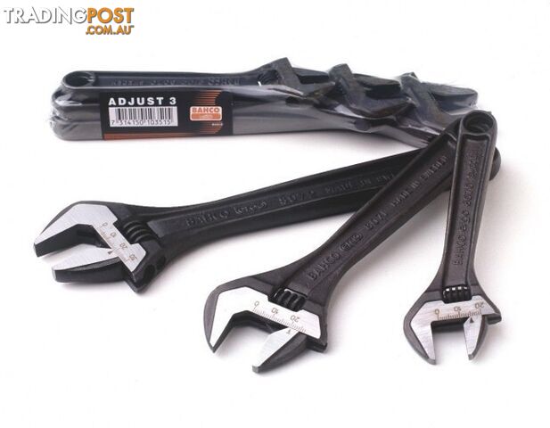 Bahco Adjustable Wrench Set 3pc