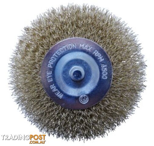 100mm Spindle Mounted Crimped Wheel Brush Tomcat TSW100