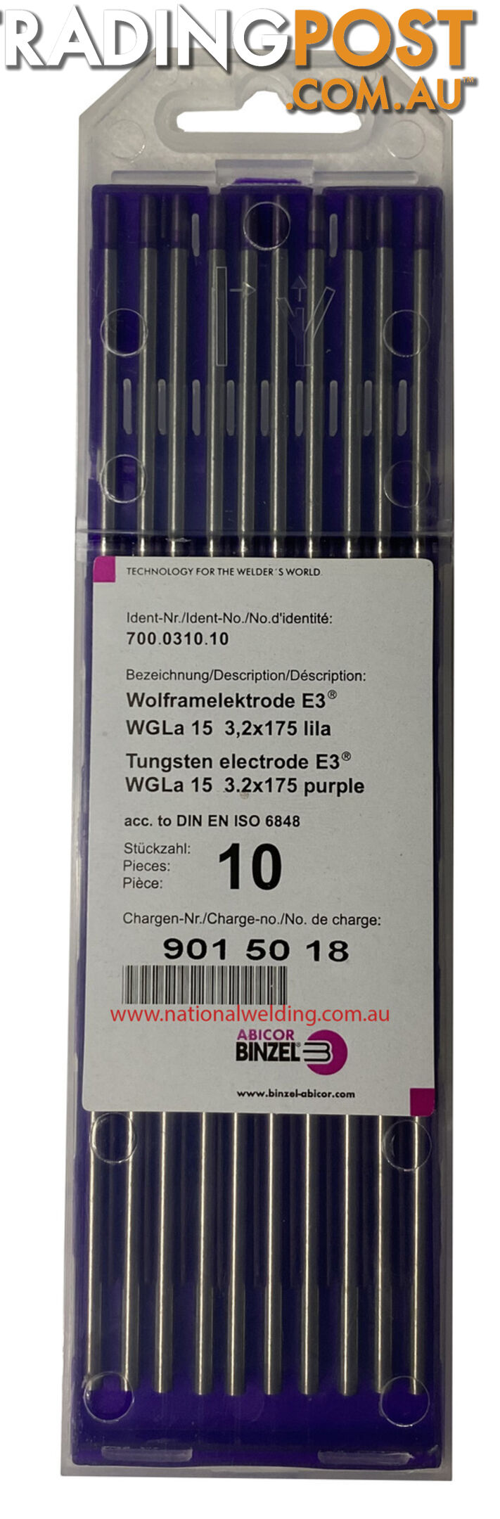 3.2mm E3 Tig Tungsten Electrode Binzel 700.0310.10