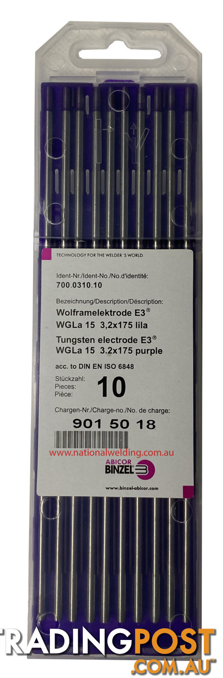 3.2mm E3 Tig Tungsten Electrode Binzel 700.0310.10