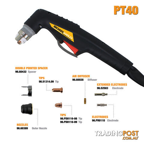 PT 40 Plasma Cutting Torch 4 Metres Bossweld 94.PT40.4