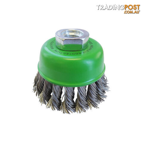 Multi-Thread Twistknot Stainless Steel Cup Brush 75mm Tomcat TTC75SS