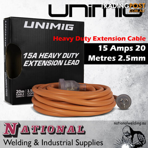 Heavy Duty Extension Cable 15 Amps 20 Metres 2.5mm IP44 Unimig U51008 - photo 2 of 2