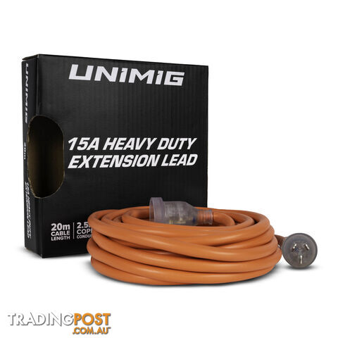 Heavy Duty Extension Cable 15 Amps 20 Metres 2.5mm IP44 Unimig U51008