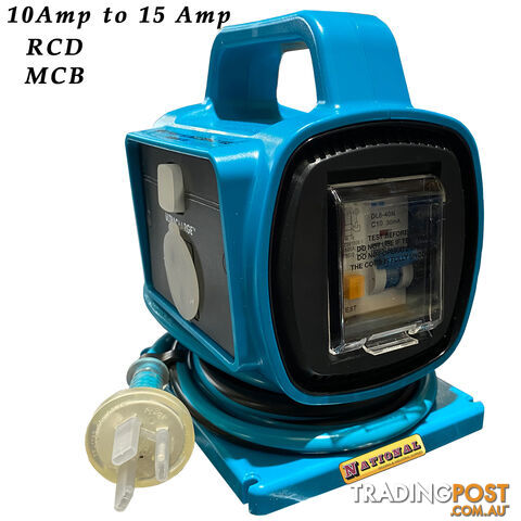 10 Amp to 15 Amp Plug Adaptor RCD Safety Power Block UR100-1RV