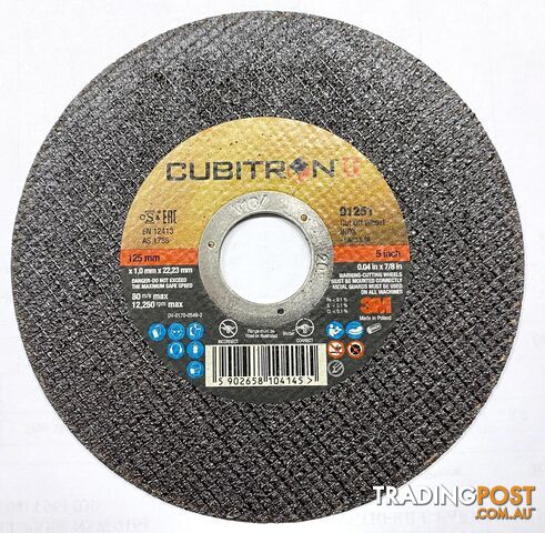 Cubitron II Cut-Off COW Wheels 125 x 1 x 22.23mm UU009069525-25 (91251) Pack of...