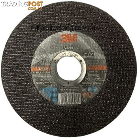 Silver Cut-Off Wheel 125 x 1 x 22.23mm 3M UU00959711-1 Pack of 25