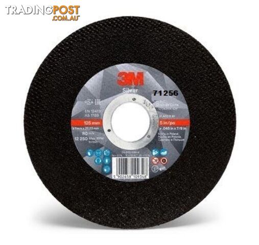 Silver Cut-Off Wheel 125 x 1.6 x 22.23mm 3M UU009597129 Pkt : 25