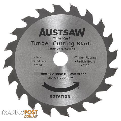 Thin Kerf Timber Blade 210mm 8" 25mm Bore 20 Teeth TKB2102520