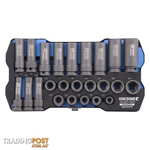 LOK-ONâ¢ Impact Socket Set 24 Piece 1/2" Kincrome K27074