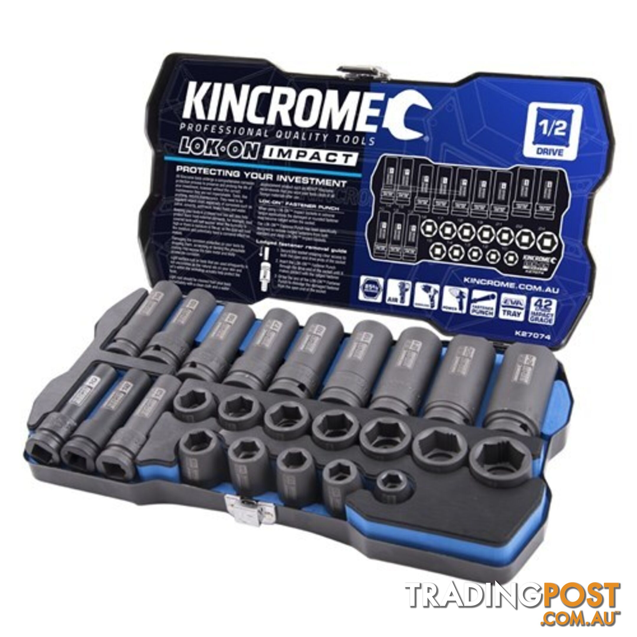 LOK-ONâ¢ Impact Socket Set 24 Piece 1/2" Kincrome K27074