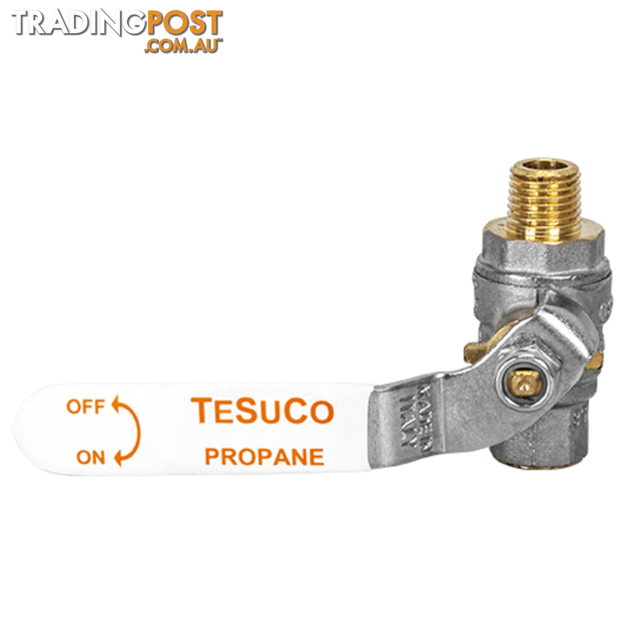 Ball Valve Propane 1/4BSPT M to 1/4 BSPT F Orange Tesuco W-SB125LP