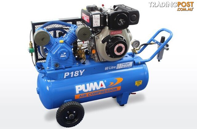 Air Compressor Yanmar Diesel 60 Litres Puma PU P18Y