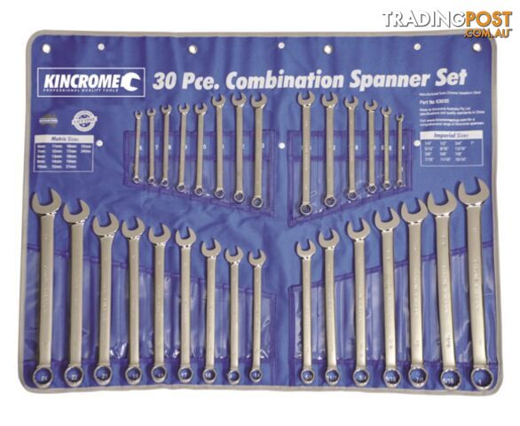 Combo Spanner Set 30 piece AF Metric 6-24mm Kincrome K3030