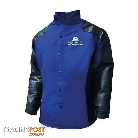 Flame Retardant Cotton 3XL Welding Jacket With Leather Sleeves Kamelo...