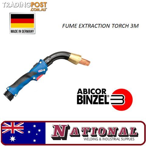 Fume Extraction Torch 3 Metres Rab Grip Plus 36 HE 2 Air Cooled Binzel 614.0176.1