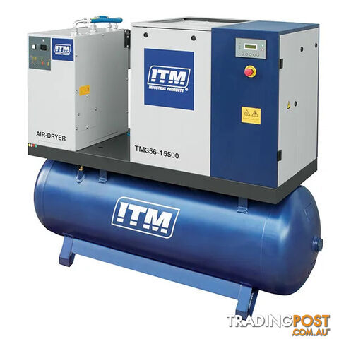 Air Compressor Rotary Screw With Dryer 3 Phase 15HP 500 Litres FAD 1620 ITM TM356-15500