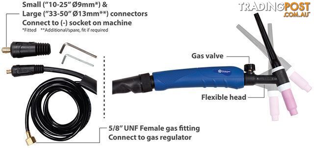 TIG Torch 17FV 4 Metres Weldclass WC-00992