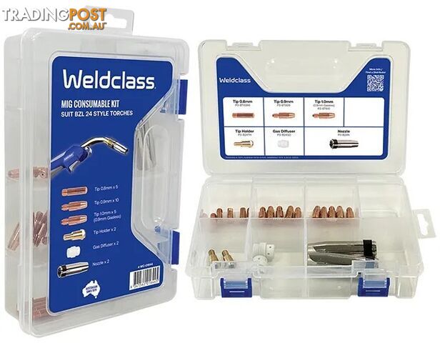 Mig Consumables Kit 24 Binzel Style Welding Torch/Gun MB24 Weldclass WC-01644